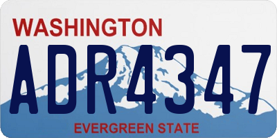 WA license plate ADR4347