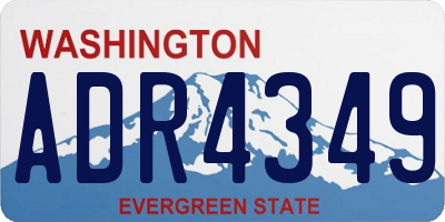 WA license plate ADR4349