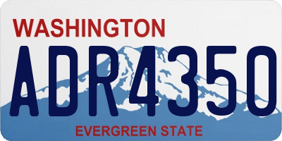 WA license plate ADR4350