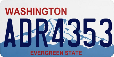 WA license plate ADR4353