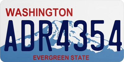 WA license plate ADR4354