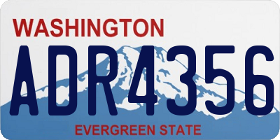 WA license plate ADR4356