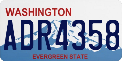 WA license plate ADR4358