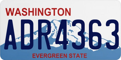 WA license plate ADR4363