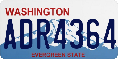WA license plate ADR4364