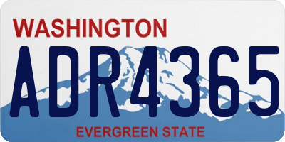 WA license plate ADR4365