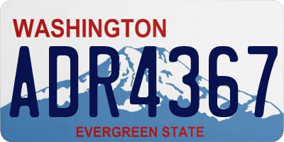 WA license plate ADR4367