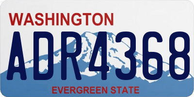 WA license plate ADR4368