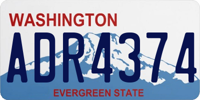 WA license plate ADR4374