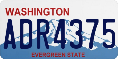 WA license plate ADR4375