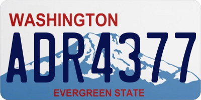 WA license plate ADR4377