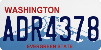 WA license plate ADR4378