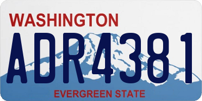 WA license plate ADR4381