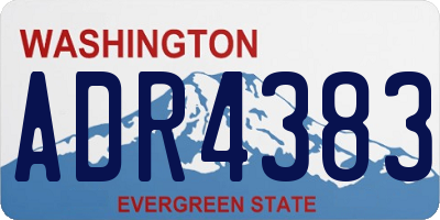 WA license plate ADR4383