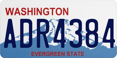 WA license plate ADR4384