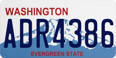 WA license plate ADR4386
