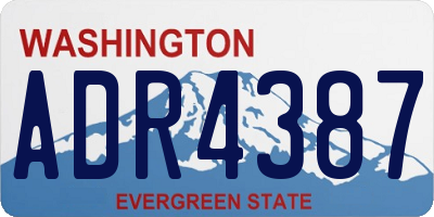 WA license plate ADR4387