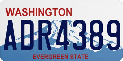 WA license plate ADR4389