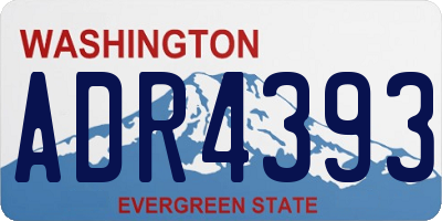 WA license plate ADR4393