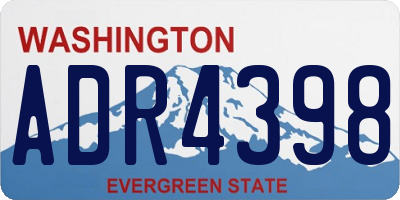 WA license plate ADR4398