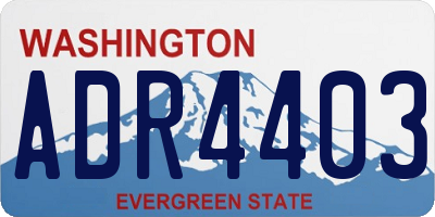 WA license plate ADR4403