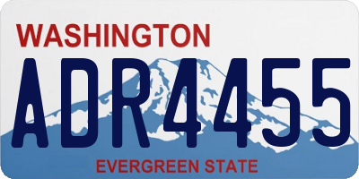 WA license plate ADR4455