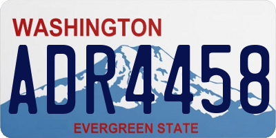 WA license plate ADR4458