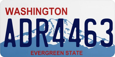 WA license plate ADR4463