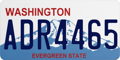 WA license plate ADR4465