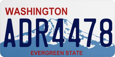 WA license plate ADR4478