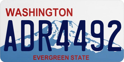 WA license plate ADR4492