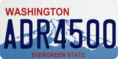 WA license plate ADR4500
