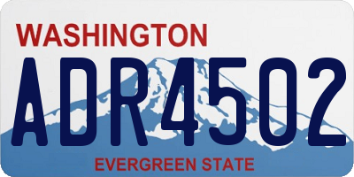 WA license plate ADR4502