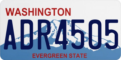 WA license plate ADR4505