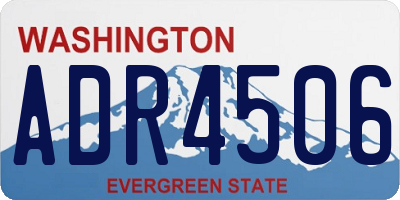 WA license plate ADR4506
