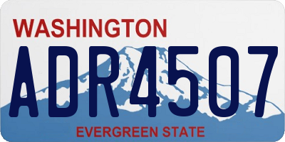 WA license plate ADR4507