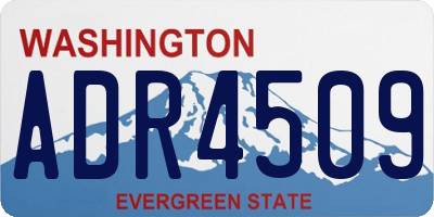 WA license plate ADR4509