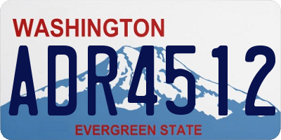 WA license plate ADR4512