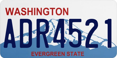 WA license plate ADR4521