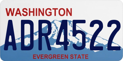 WA license plate ADR4522