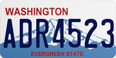 WA license plate ADR4523