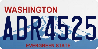 WA license plate ADR4525