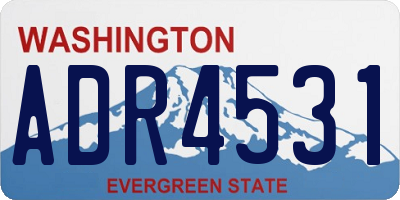 WA license plate ADR4531