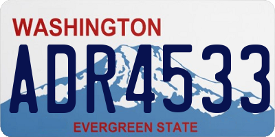WA license plate ADR4533