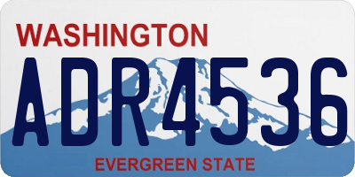 WA license plate ADR4536