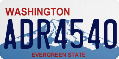 WA license plate ADR4540