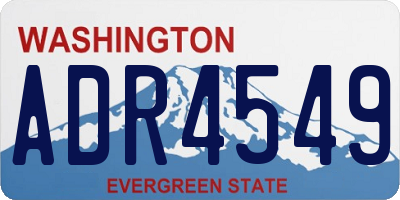 WA license plate ADR4549