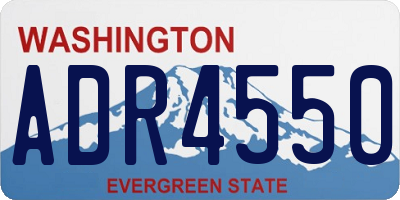 WA license plate ADR4550