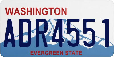 WA license plate ADR4551