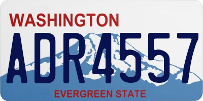 WA license plate ADR4557